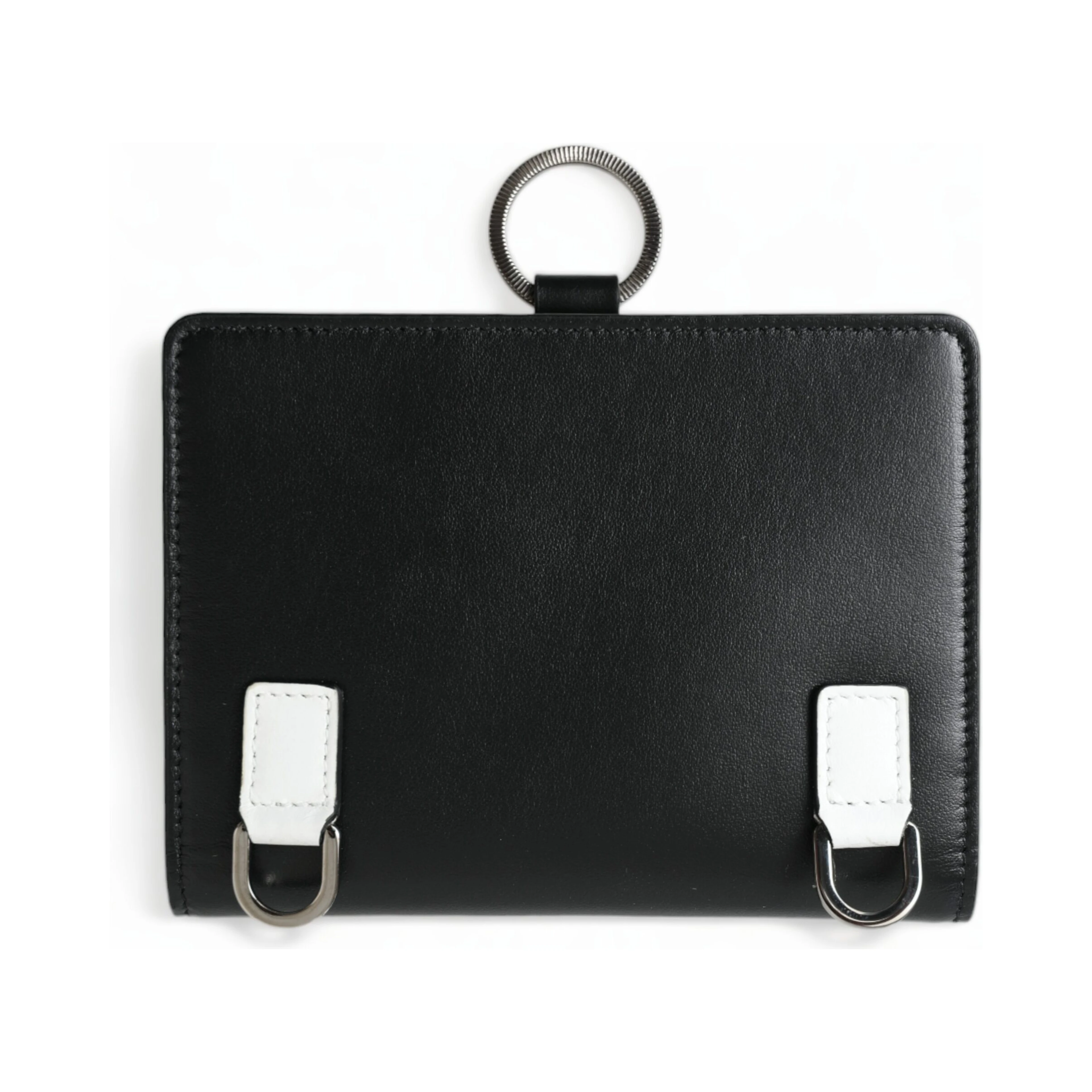 Black Leather Crystal Embellished Card Holder Wallet