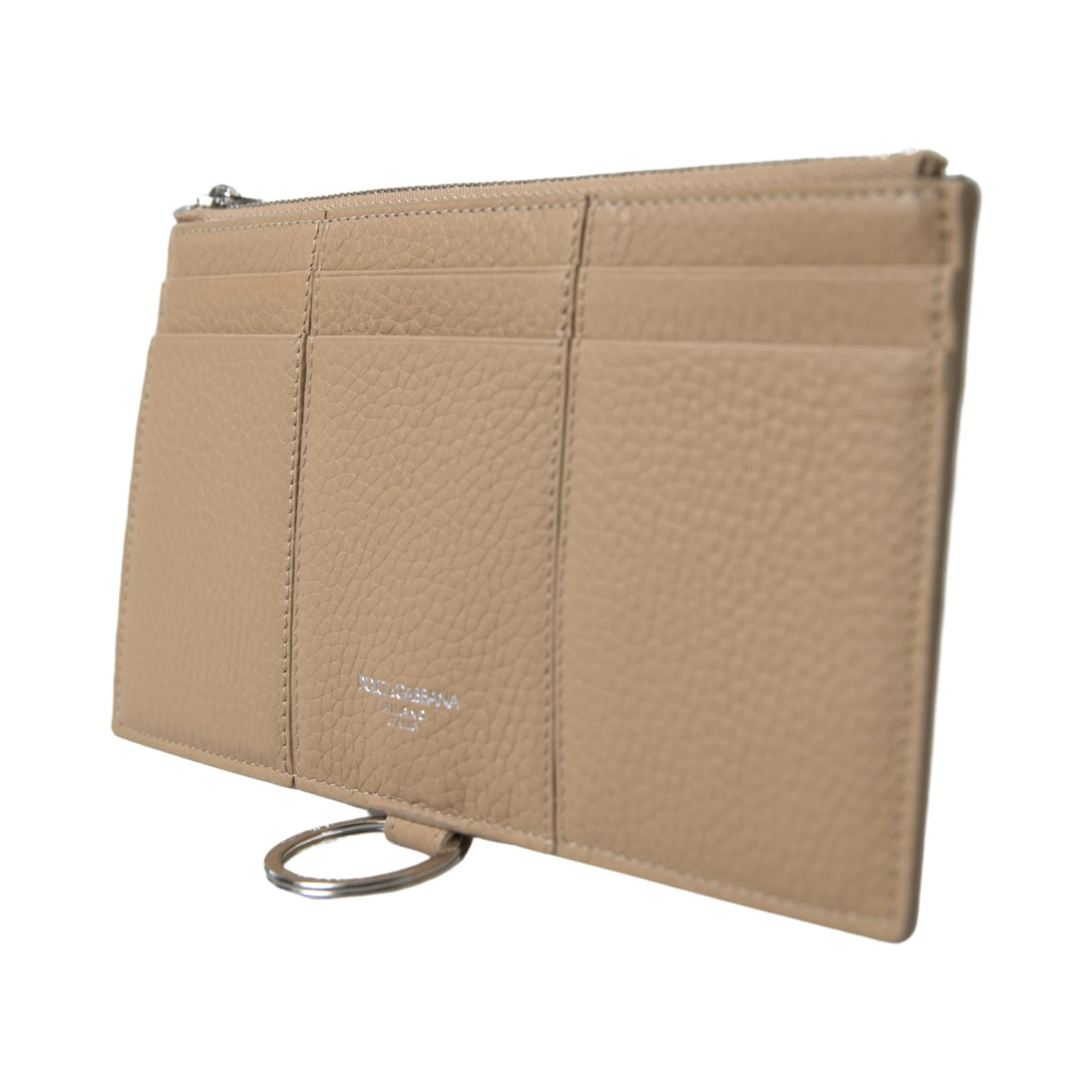 Beige Leather Shoulder Cardholder Shoulder Strap Wallet