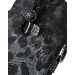 Black Leopard Round Slim Tote Bottle Cage Bag
