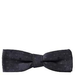 Blue Polka Dot Silk Adjustable Neck Men Papillon Bow Tie