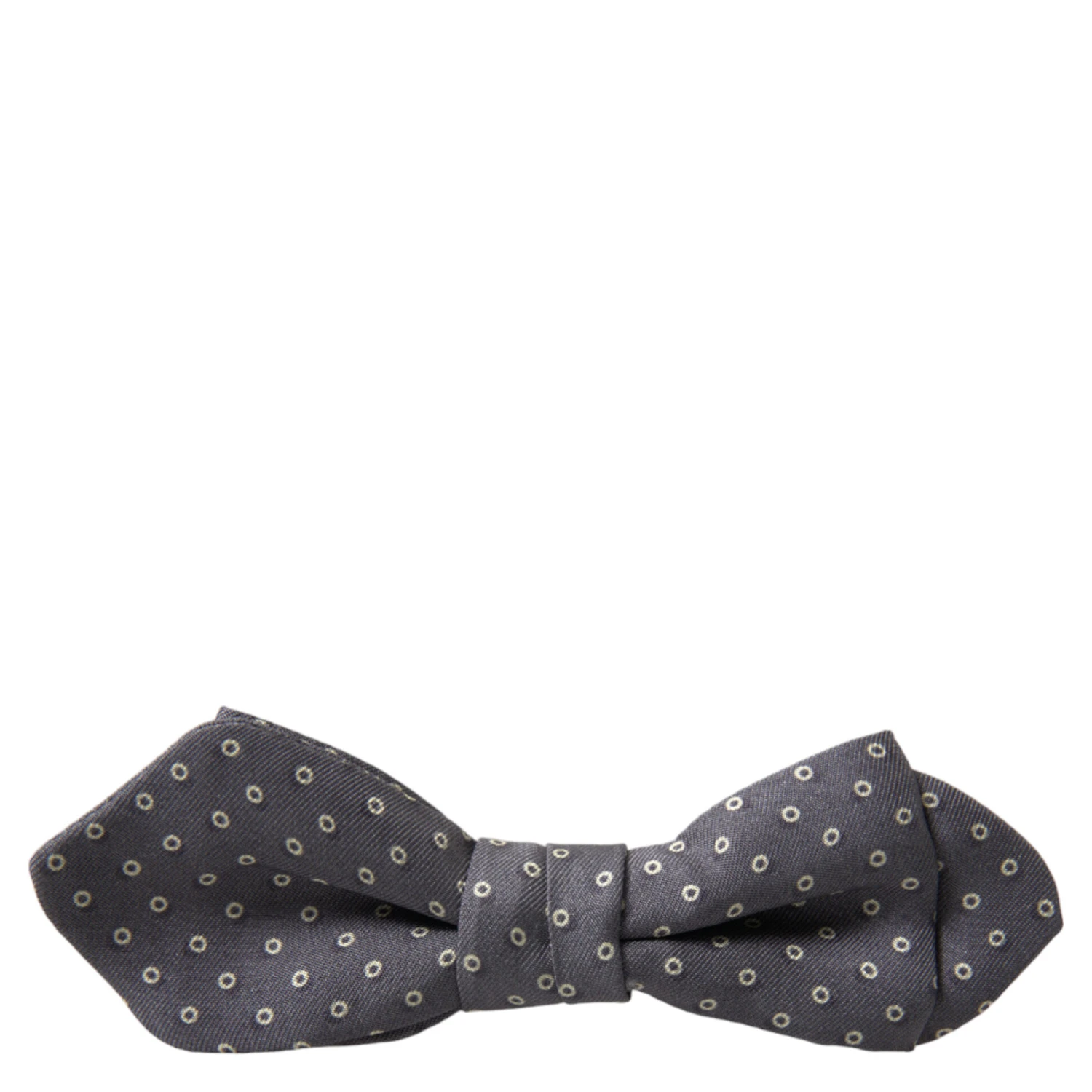 Gray Polka Dots Silk Adjustable Neck Papillon Bow Tie