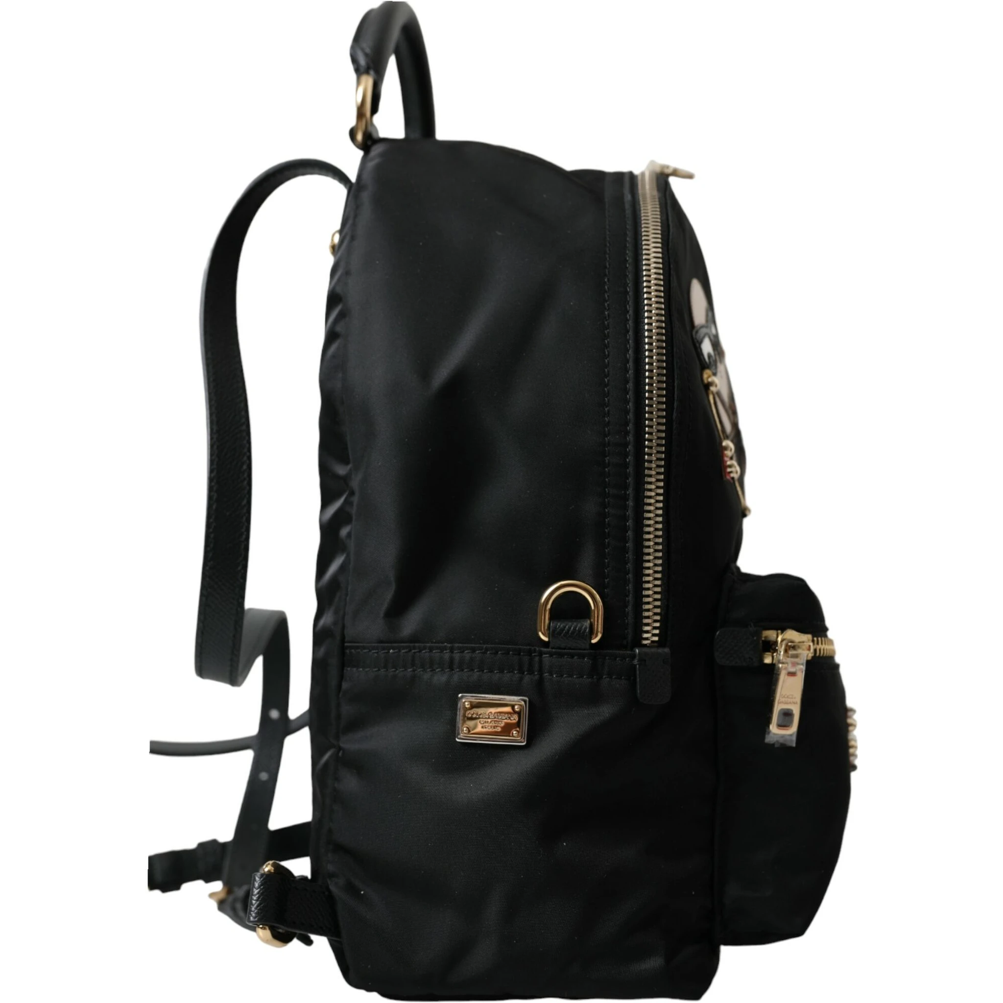 Black #DGFAMILY Embellished Backpack VULCANO Bag