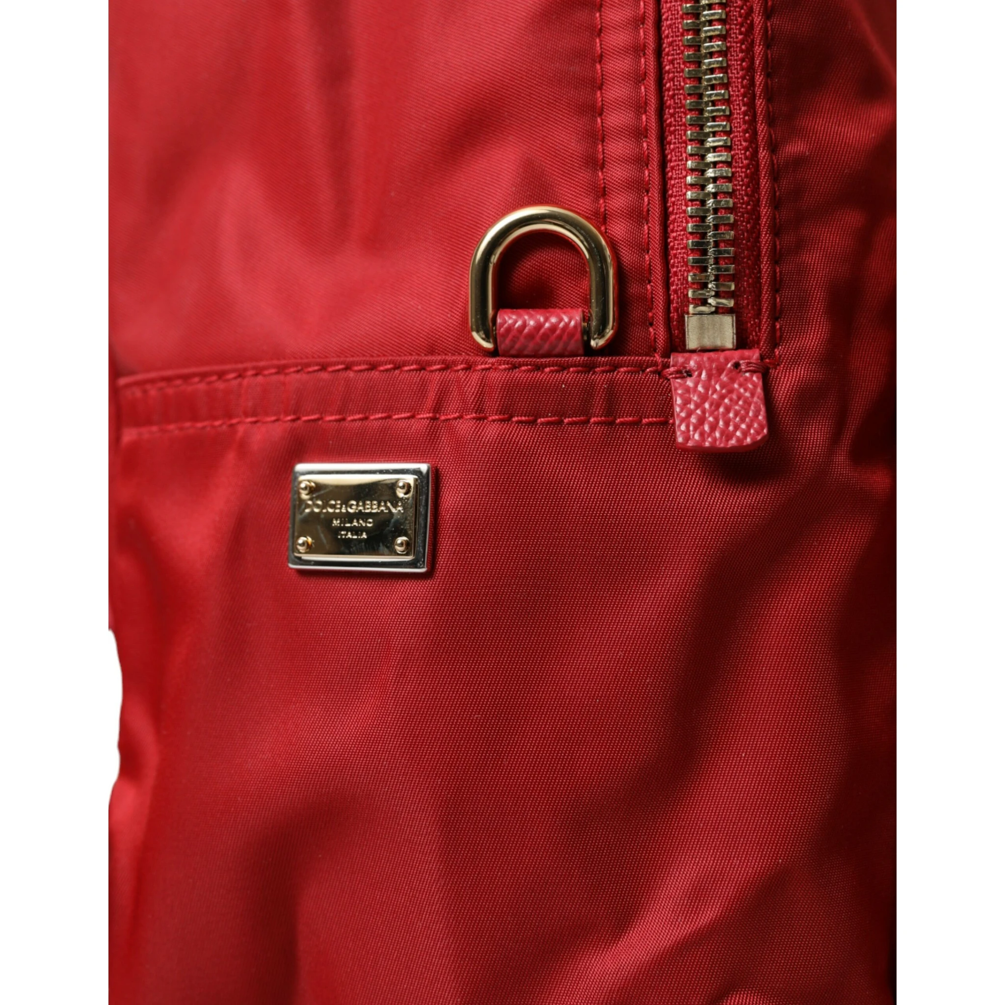 Red #DGFAMILY Embellished Backpack VULCANO Bag