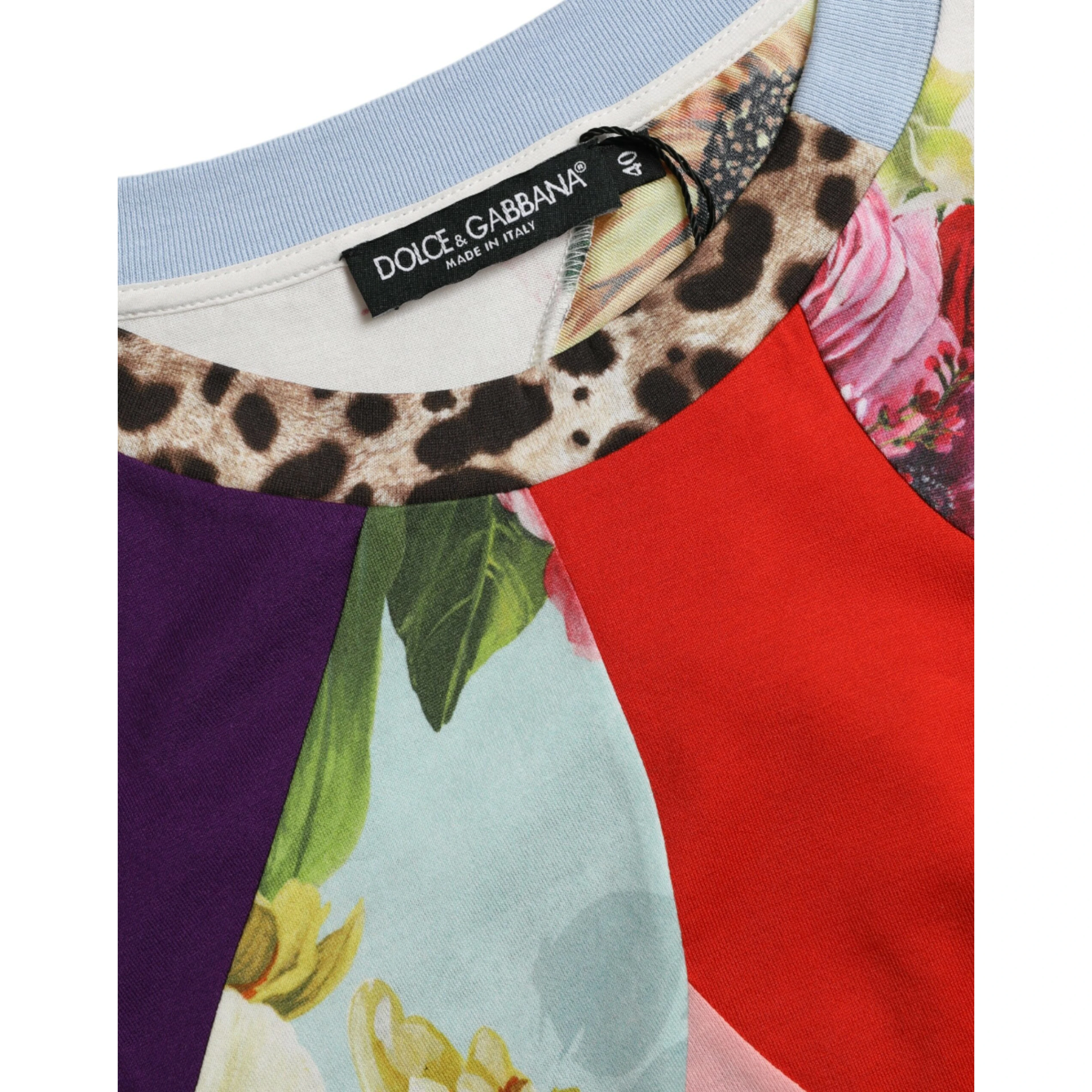 Multicolor Patchwork Cotton Silk Blouse Top