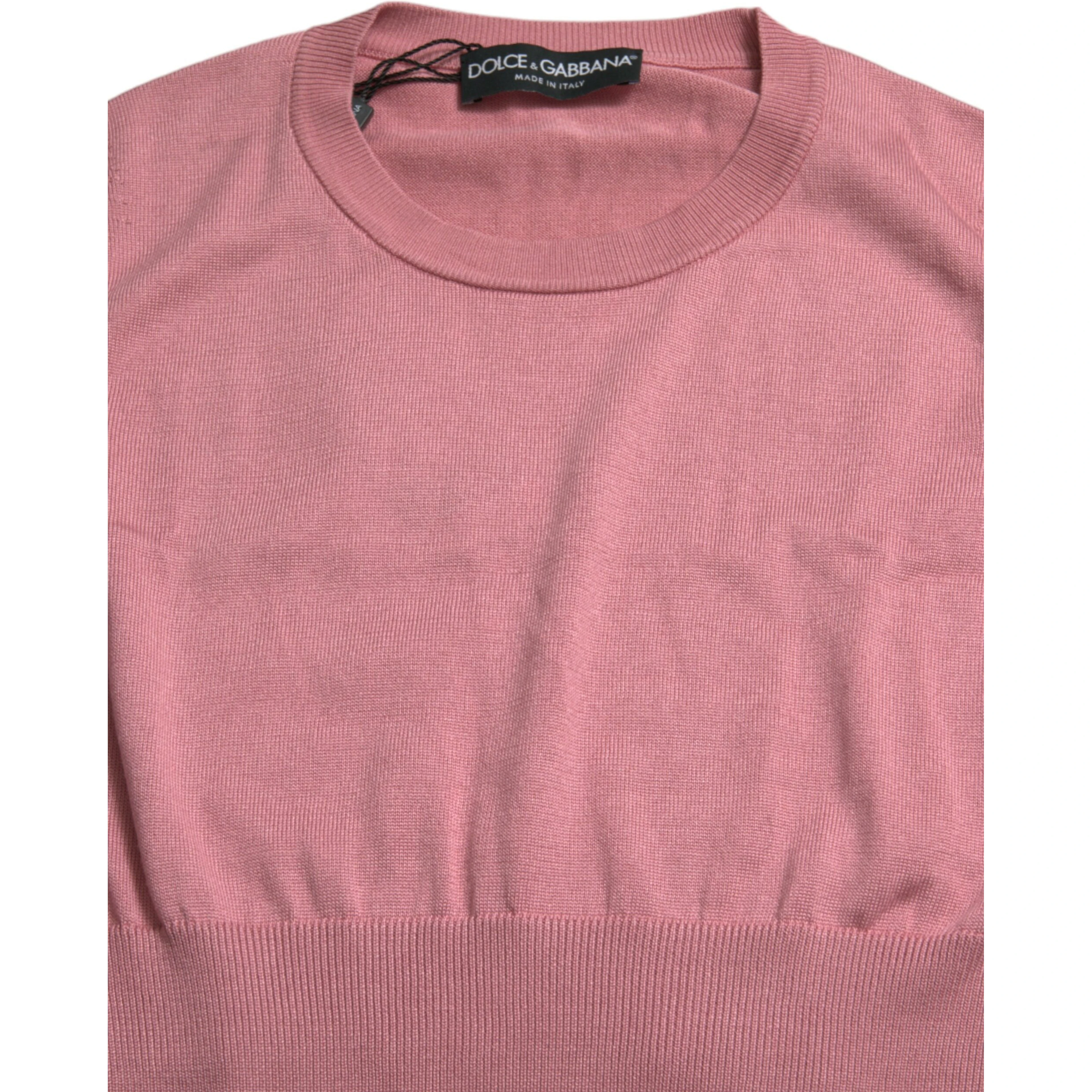 Pink Crew Neck Cropped Sleeveless Tank Top
