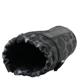 Black Leopard Round Slim Tote Bottle Cage Bag