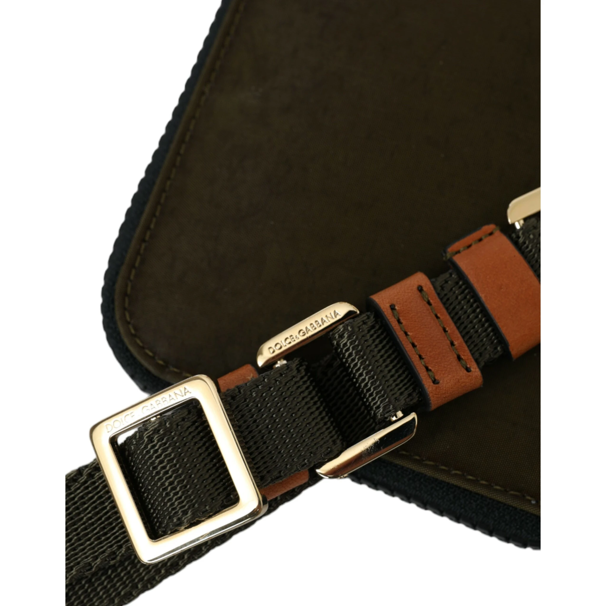 Dark Green Nylon Logo Multifunctional Kit 2 Pcs Set Bags