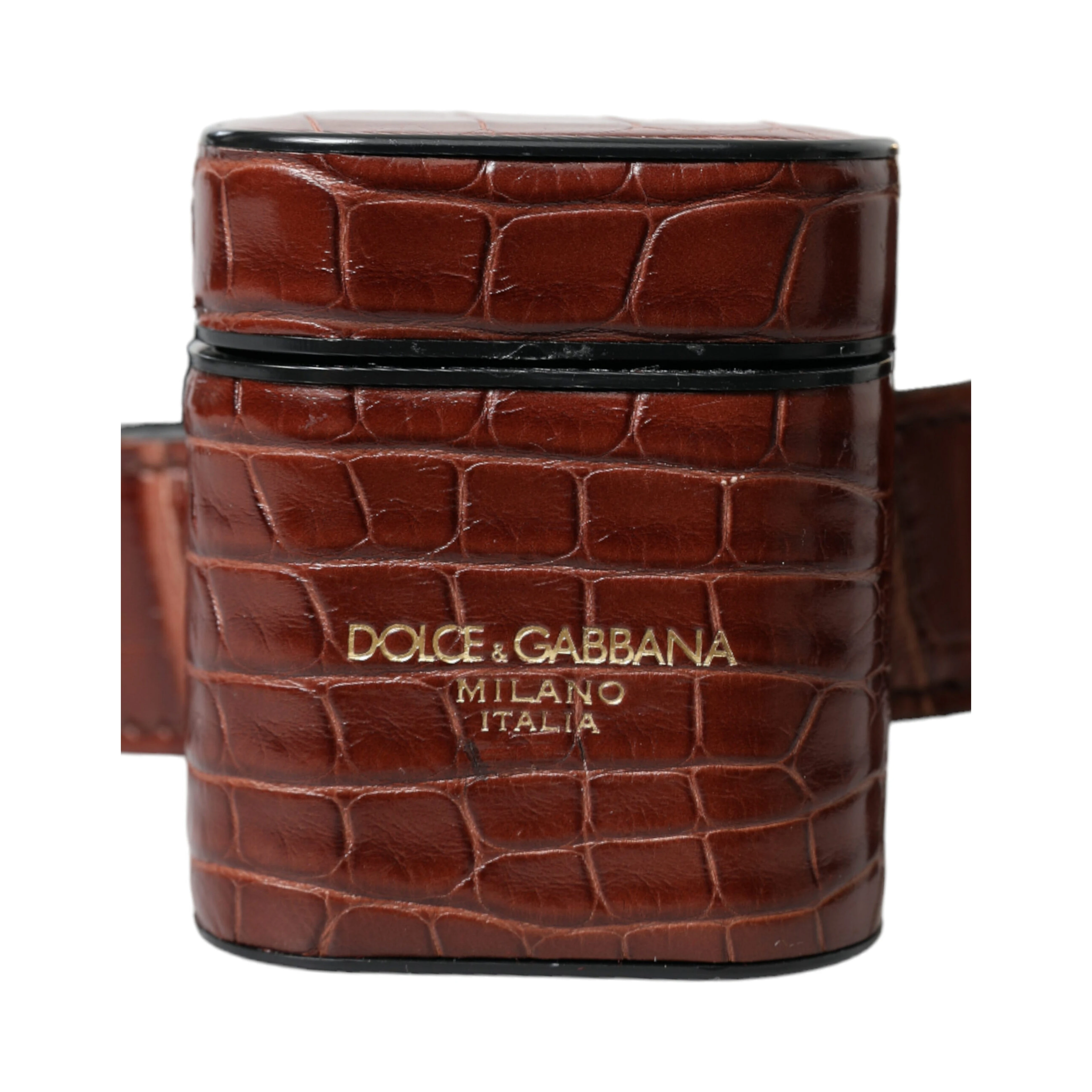 Brown Alligator Leather Airpods Case Coin Purse Wallet
