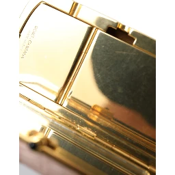 Pink Exotic Leather Mini Mirror Tassel Makeup Bag