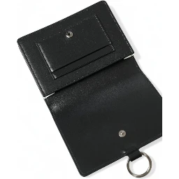 Black Leather Crystal Embellished Card Holder Wallet