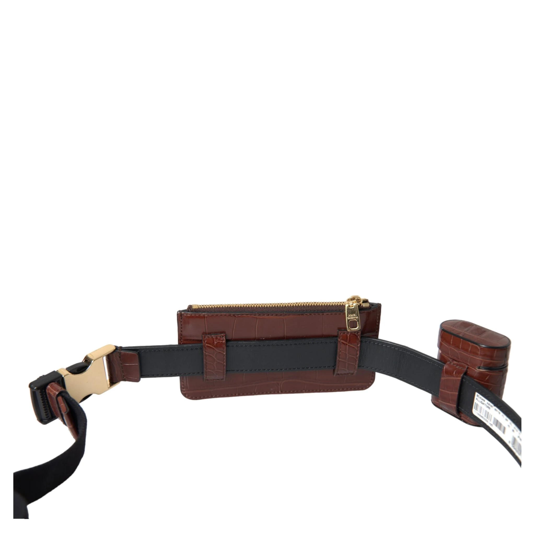 Brown Alligator Leather Airpods Case Coin Purse Wallet