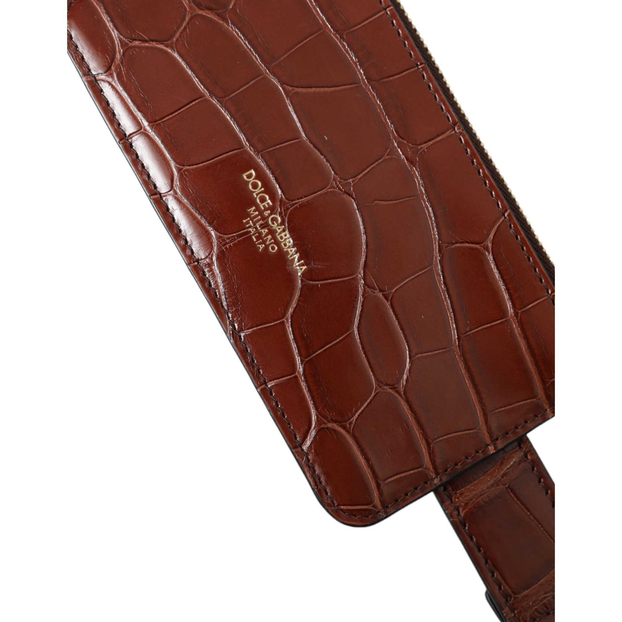 Brown Alligator Leather Airpods Case Coin Purse Wallet