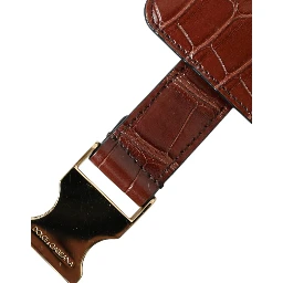 Brown Alligator Leather Airpods Case Coin Purse Wallet