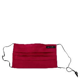 Red Cotton Pleated Elastic Ear Strap One Size Face Mask
