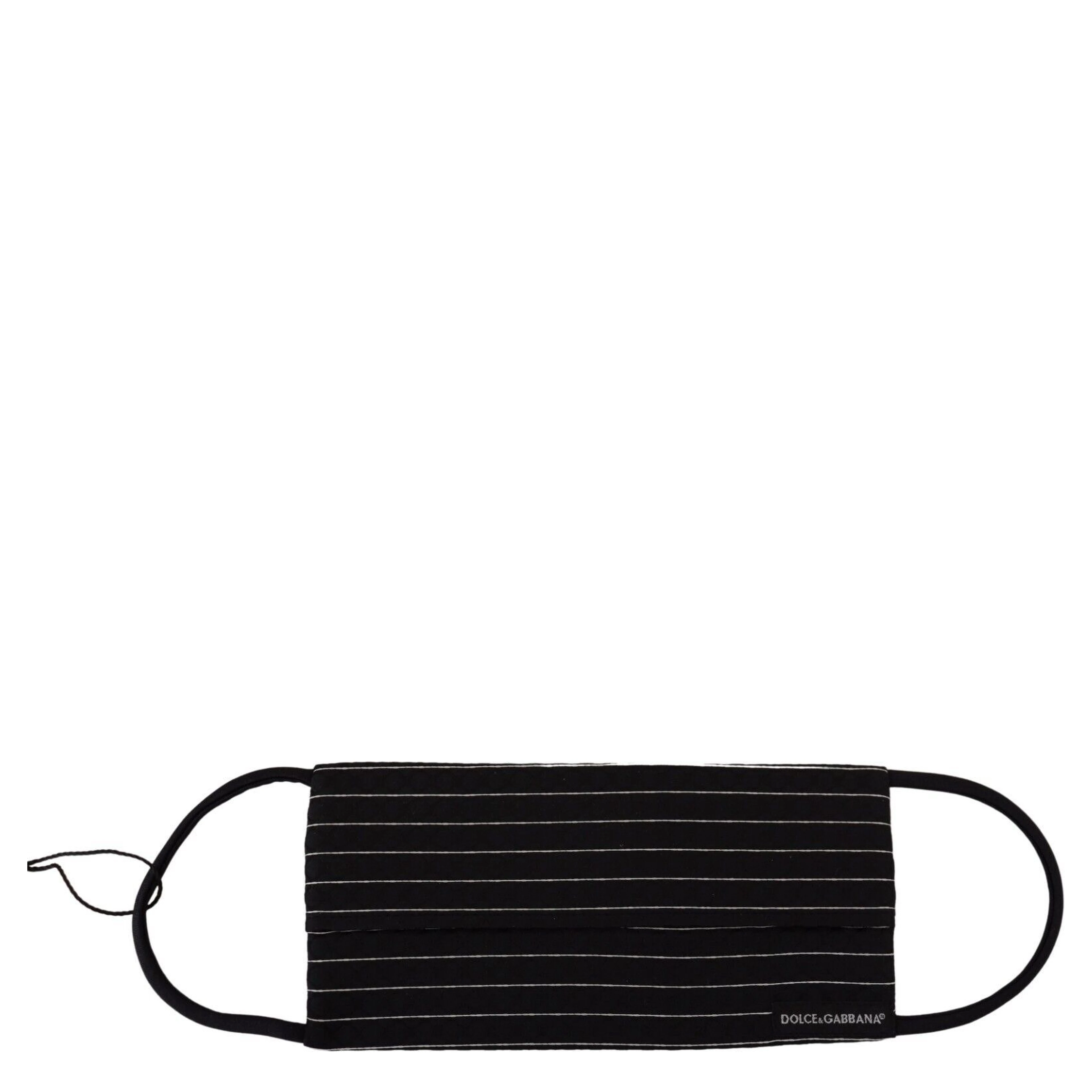 Black White Stripes Elastic Ear Strap One Size Face Mask