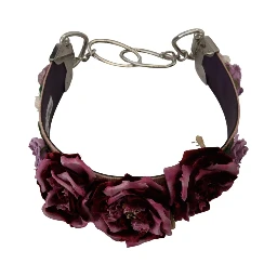 Multicolor Floral Appliques Metal Shoulder Strap