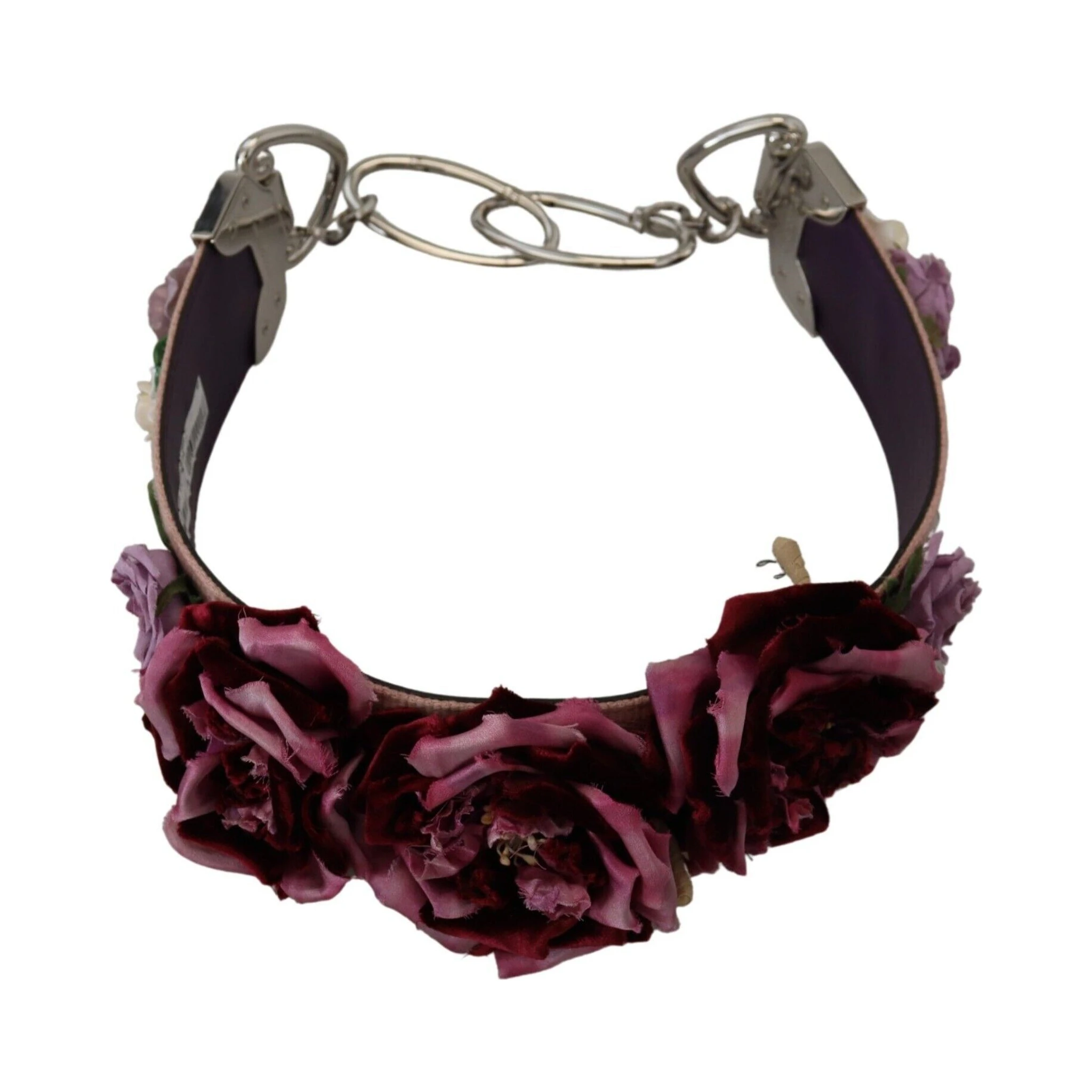 Multicolor Floral Appliques Metal Shoulder Strap