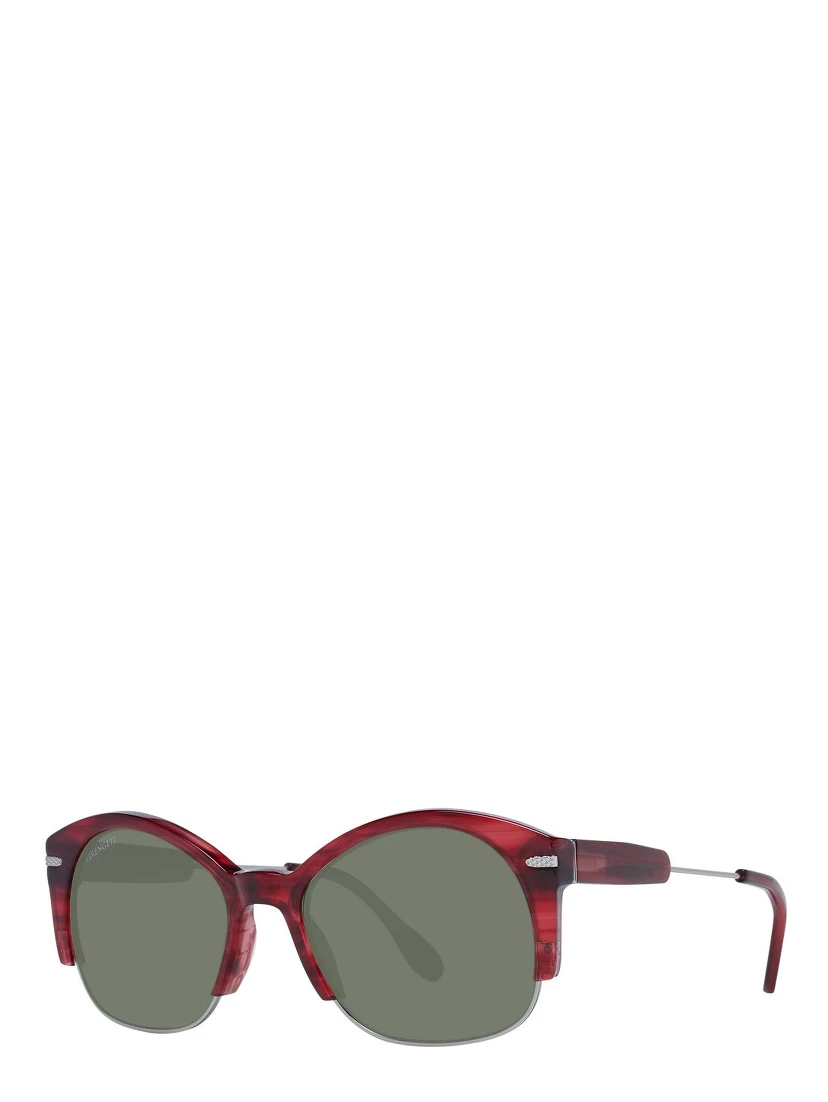 Red Acetate & Metal Sunglasses