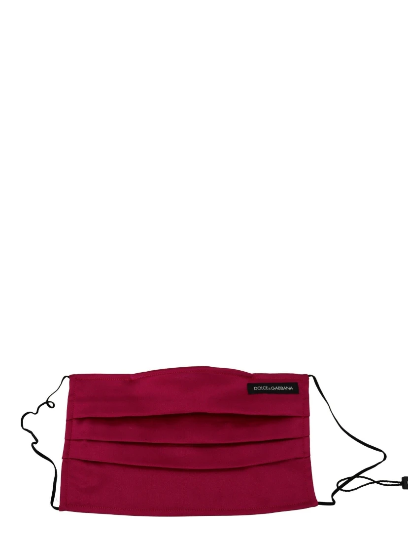 Maroon Silk Pleated Elastic Ear Strap One Size Face Mask