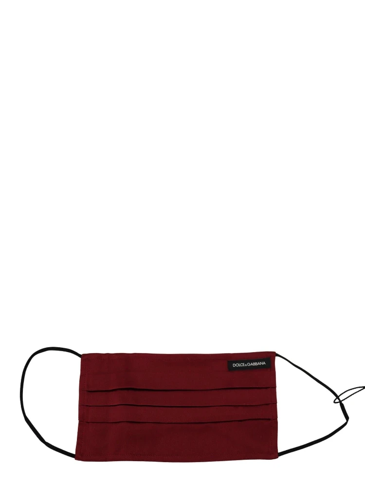 Maroon Silk Pleated Elastic Ear Strap One Size Face Mask