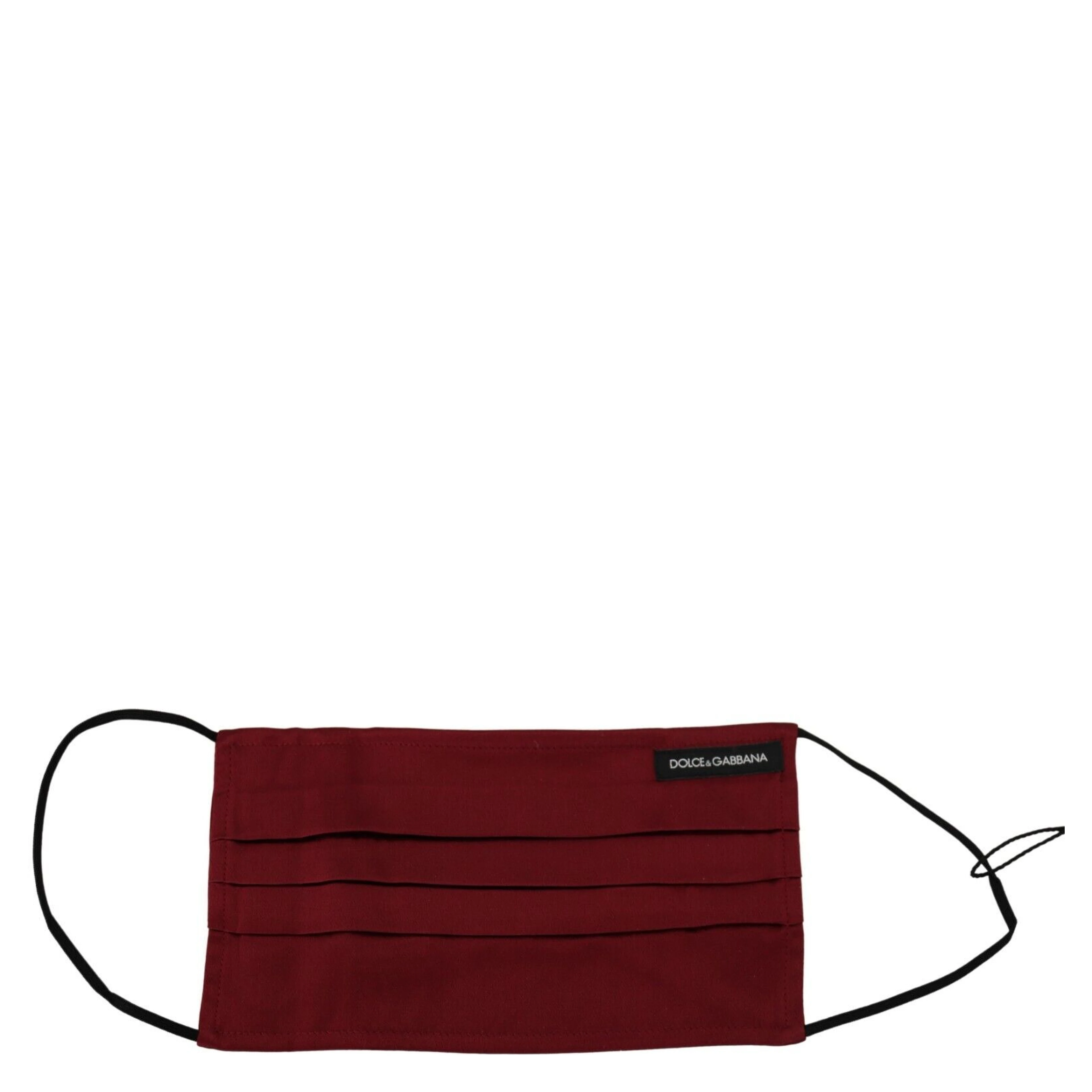 Maroon Silk Pleated Elastic Ear Strap One Size Face Mask