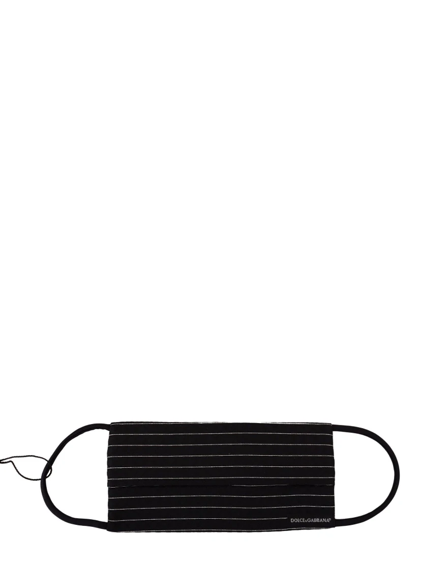 Black White Stripes Elastic Ear Strap One Size Face Mask