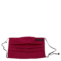 Maroon Silk Pleated Elastic Ear Strap One Size Face Mask