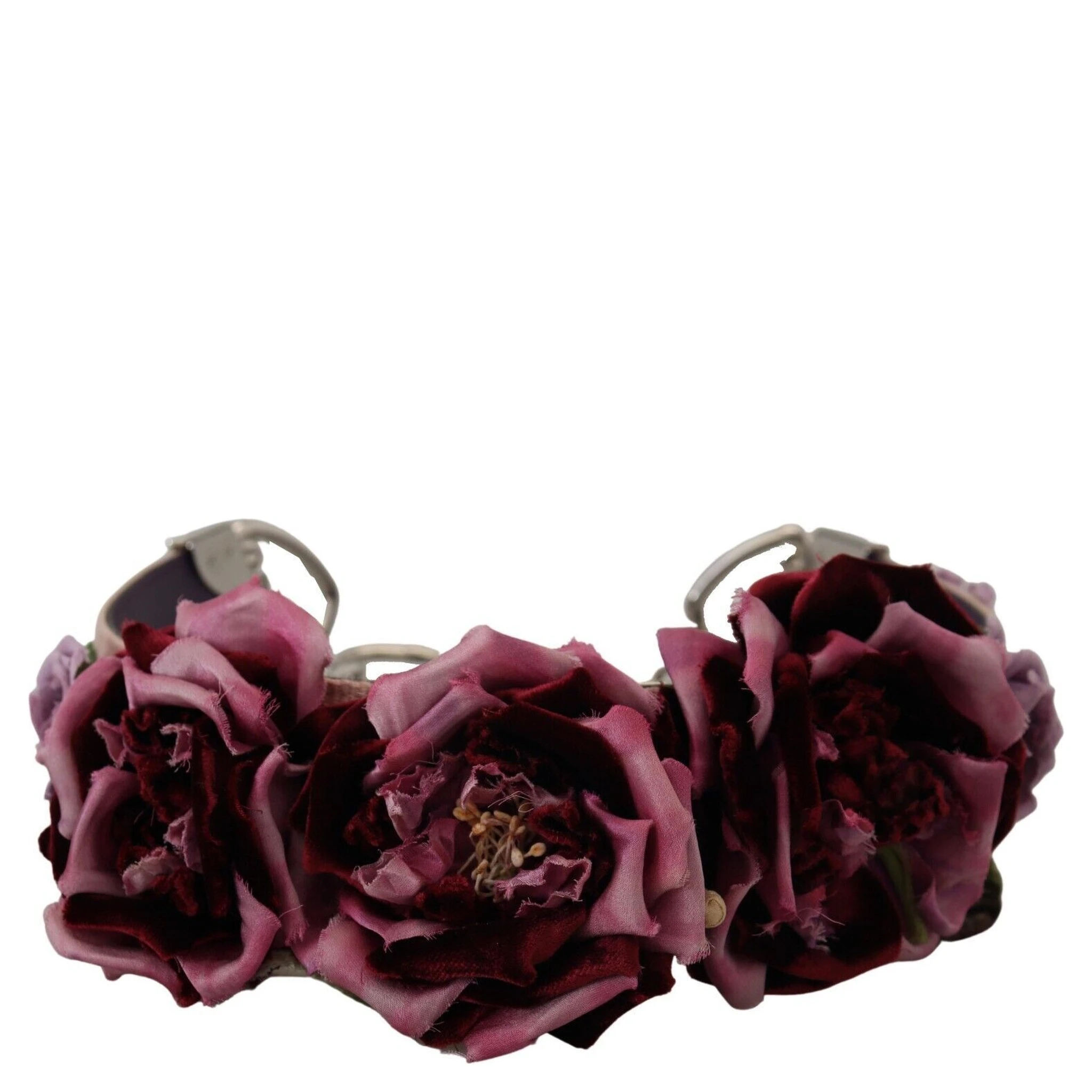Multicolor Floral Appliques Metal Shoulder Strap