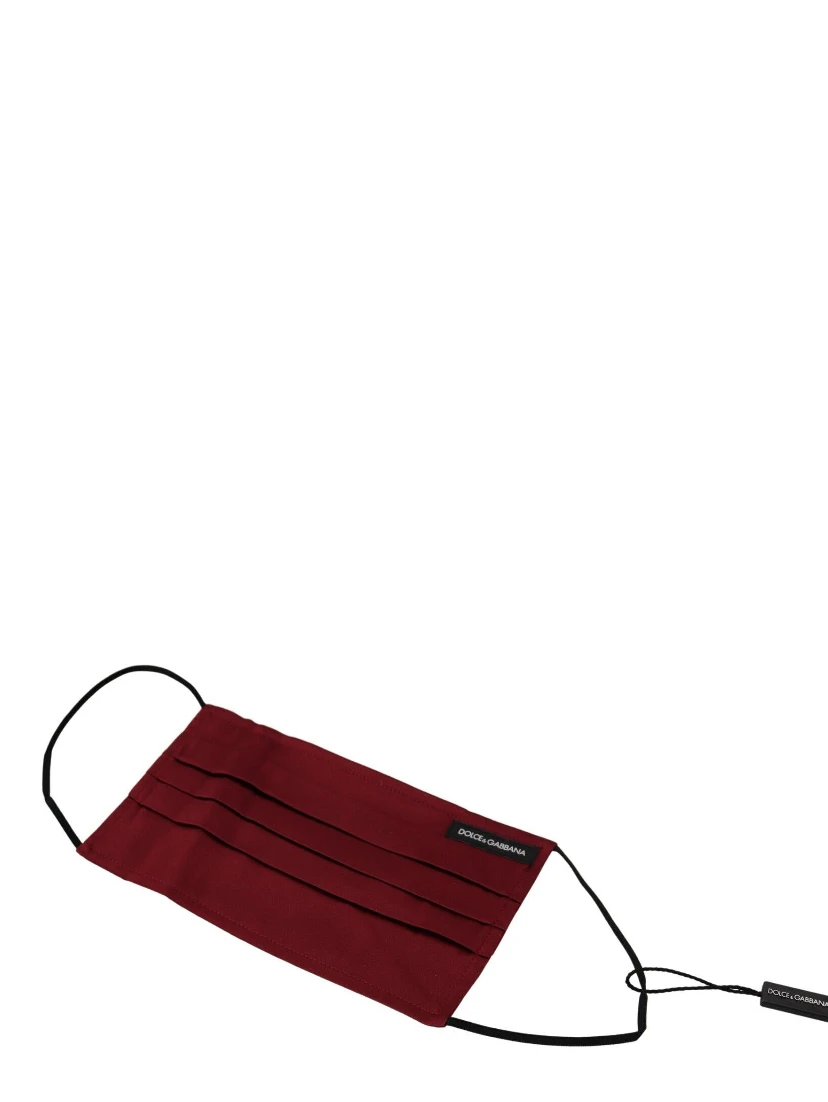 Maroon Silk Pleated Elastic Ear Strap One Size Face Mask