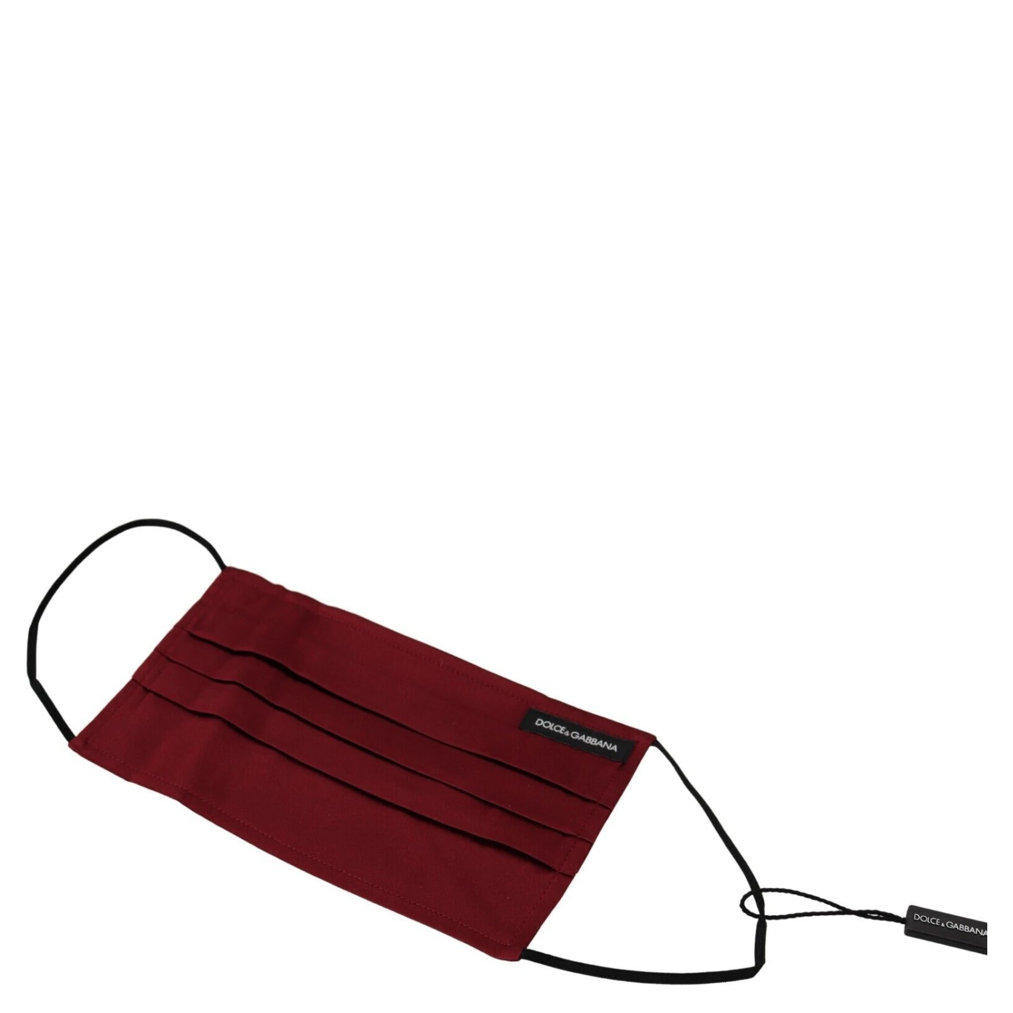Maroon Silk Pleated Elastic Ear Strap One Size Face Mask