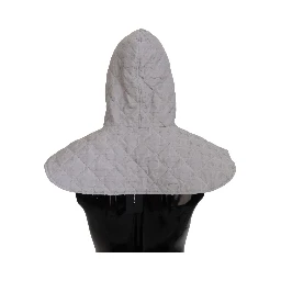 White Quilted Whole Head Wrap One Size Nylon Hat