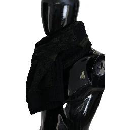 Black Green Knitted Men Neck Wrap Shawl Scarf