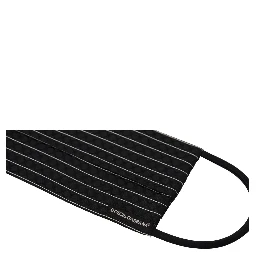 Black White Stripes Elastic Ear Strap One Size Face Mask
