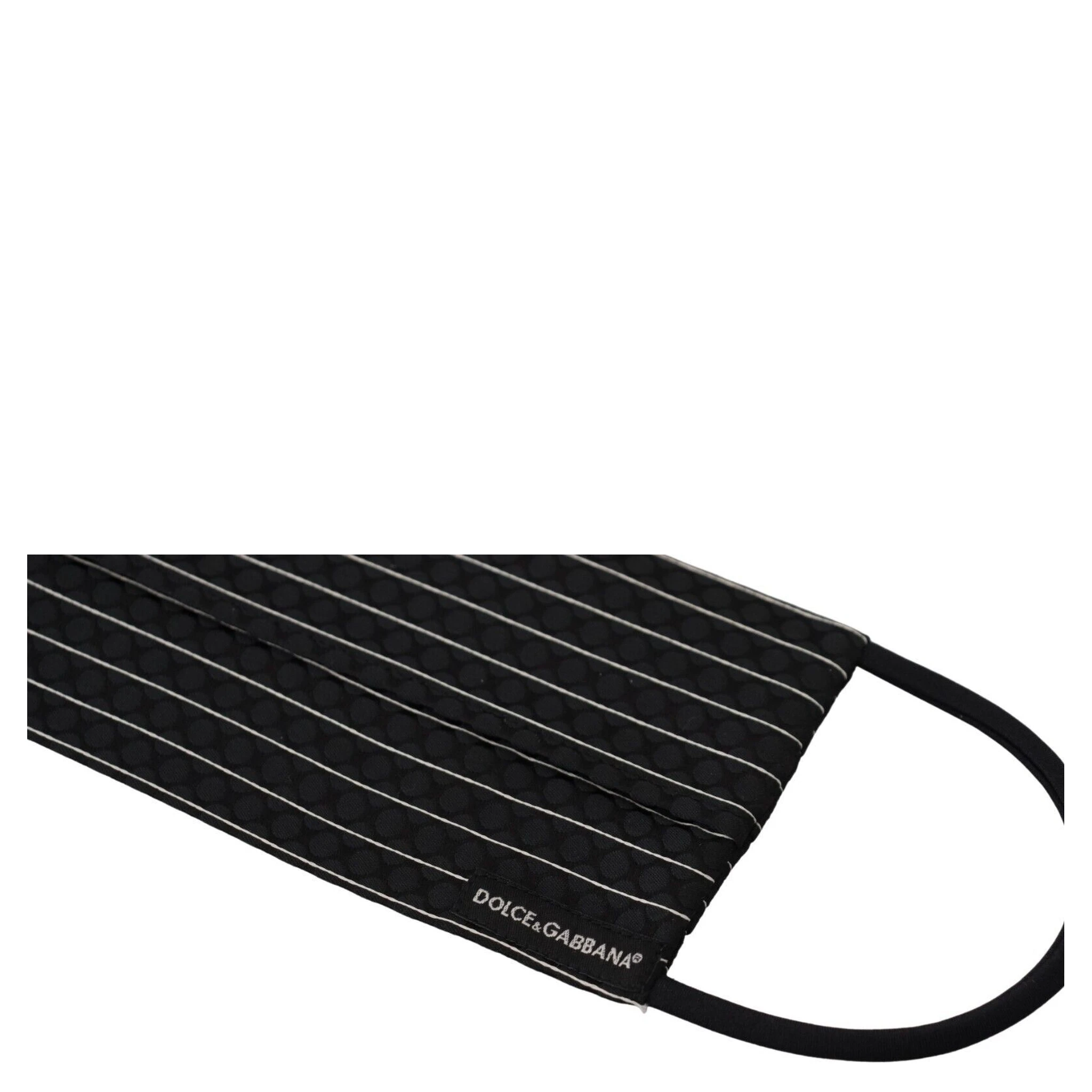 Black White Stripes Elastic Ear Strap One Size Face Mask