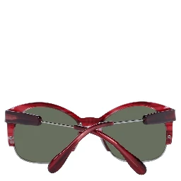 Red Acetate & Metal Sunglasses