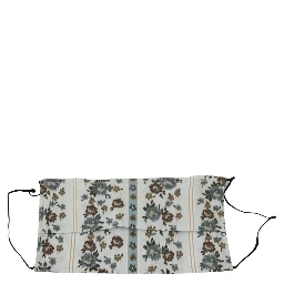 White Floral Cotton Pleated Elastic Ear Strap Face Mask