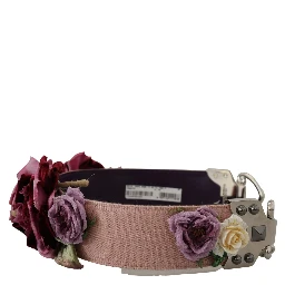 Multicolor Floral Appliques Metal Shoulder Strap