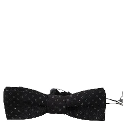 Black Pattern Silk Adjustable Neck Papillon Bow Tie