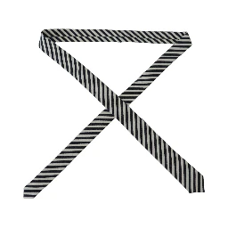 White Blue Striped Classic Adjustable Men Silk Tie