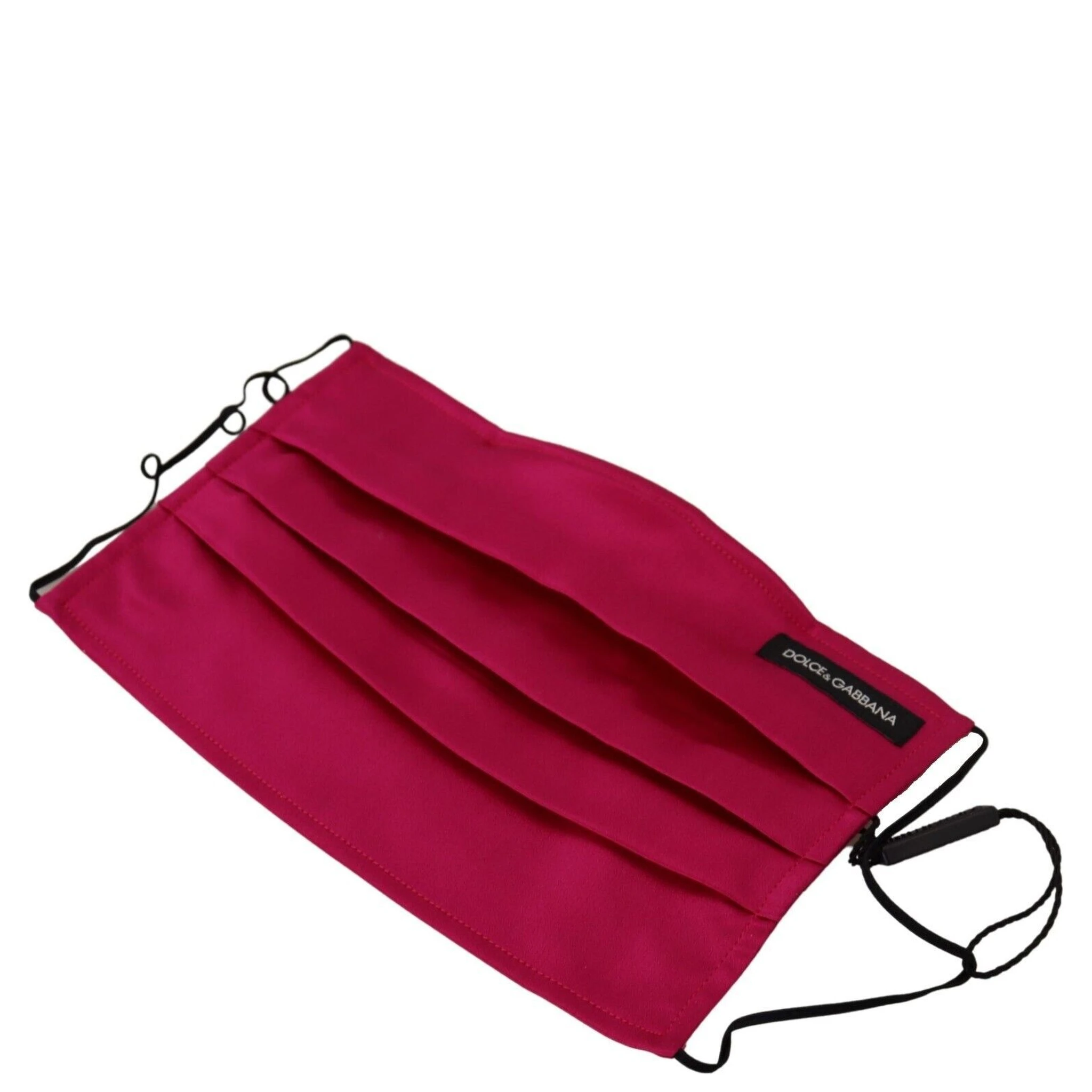 Maroon Silk Pleated Elastic Ear Strap One Size Face Mask