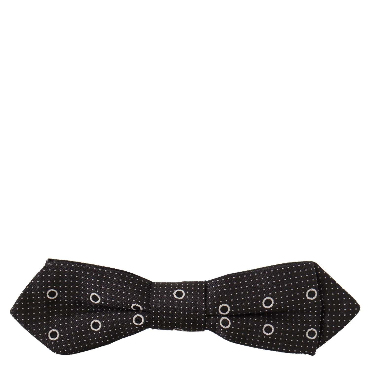 Black White Polka Dot 100% Silk Neck Papillon Tie