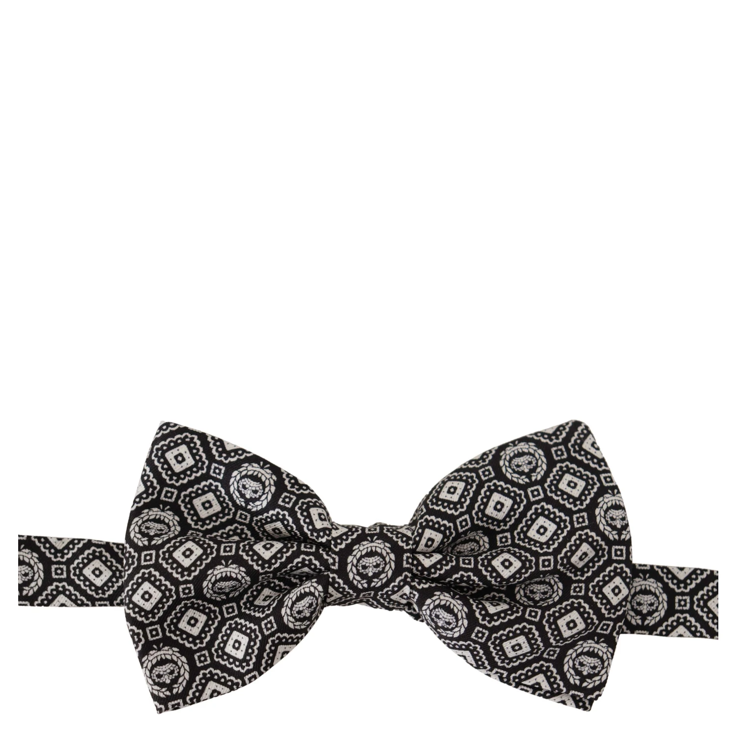 Black white 100% Silk Adjustable Neck Papillon Tie