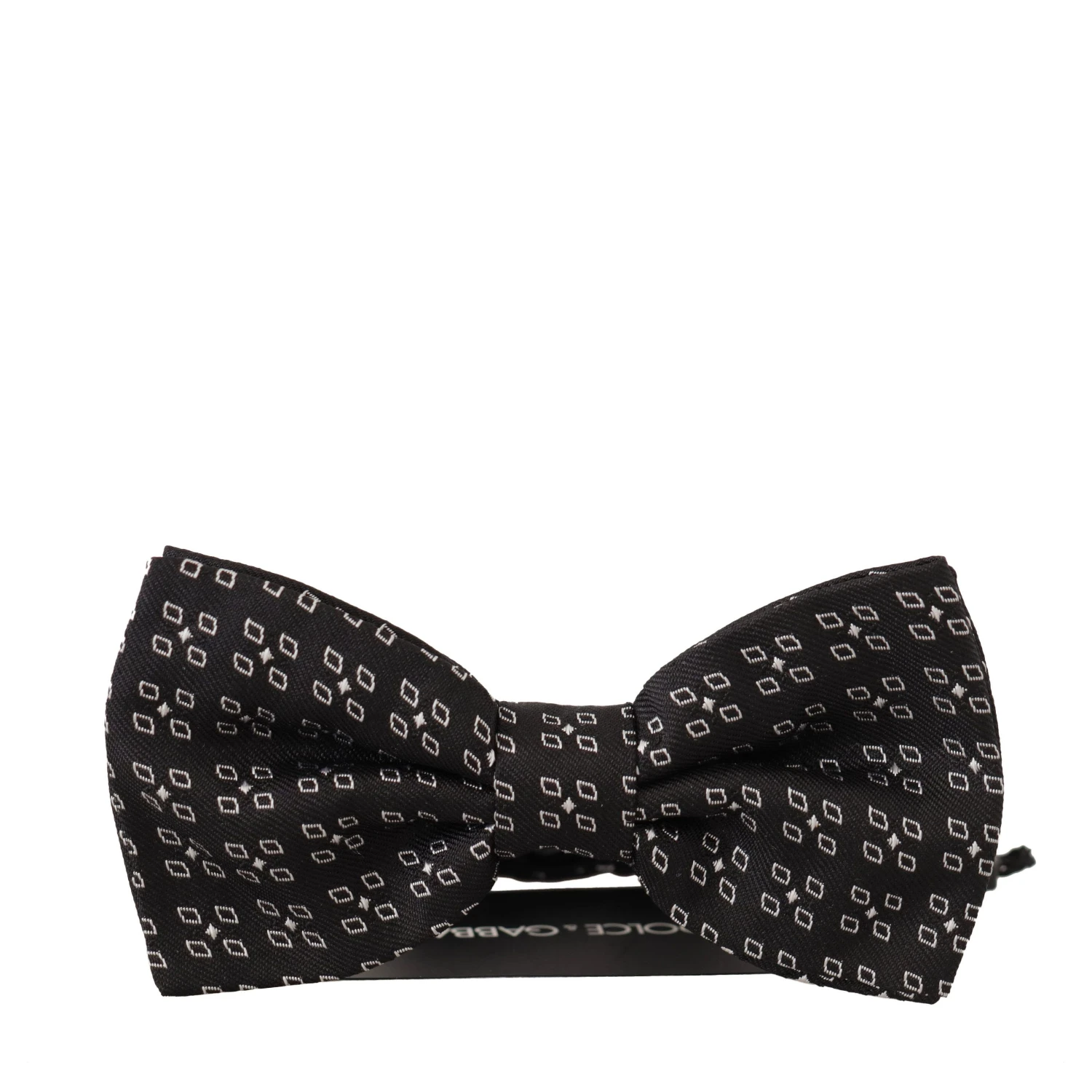 Black White Polka Dot 100% Silk Neck Papillon Tie