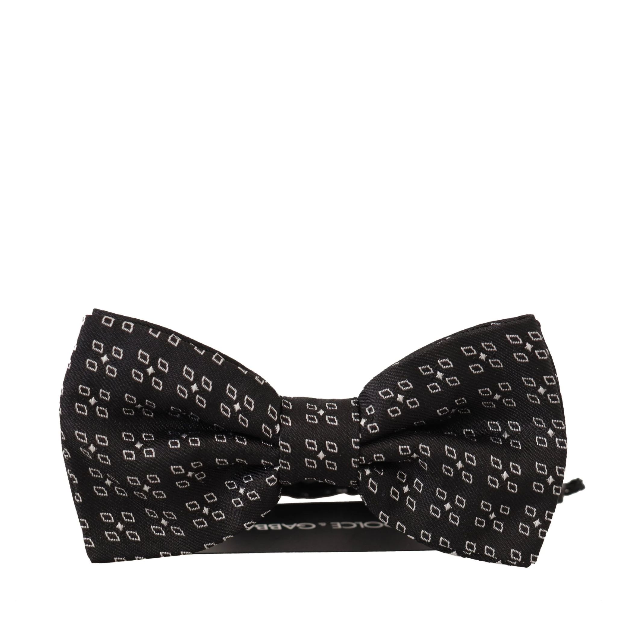 Black White Polka Dot 100% Silk Neck Papillon Tie