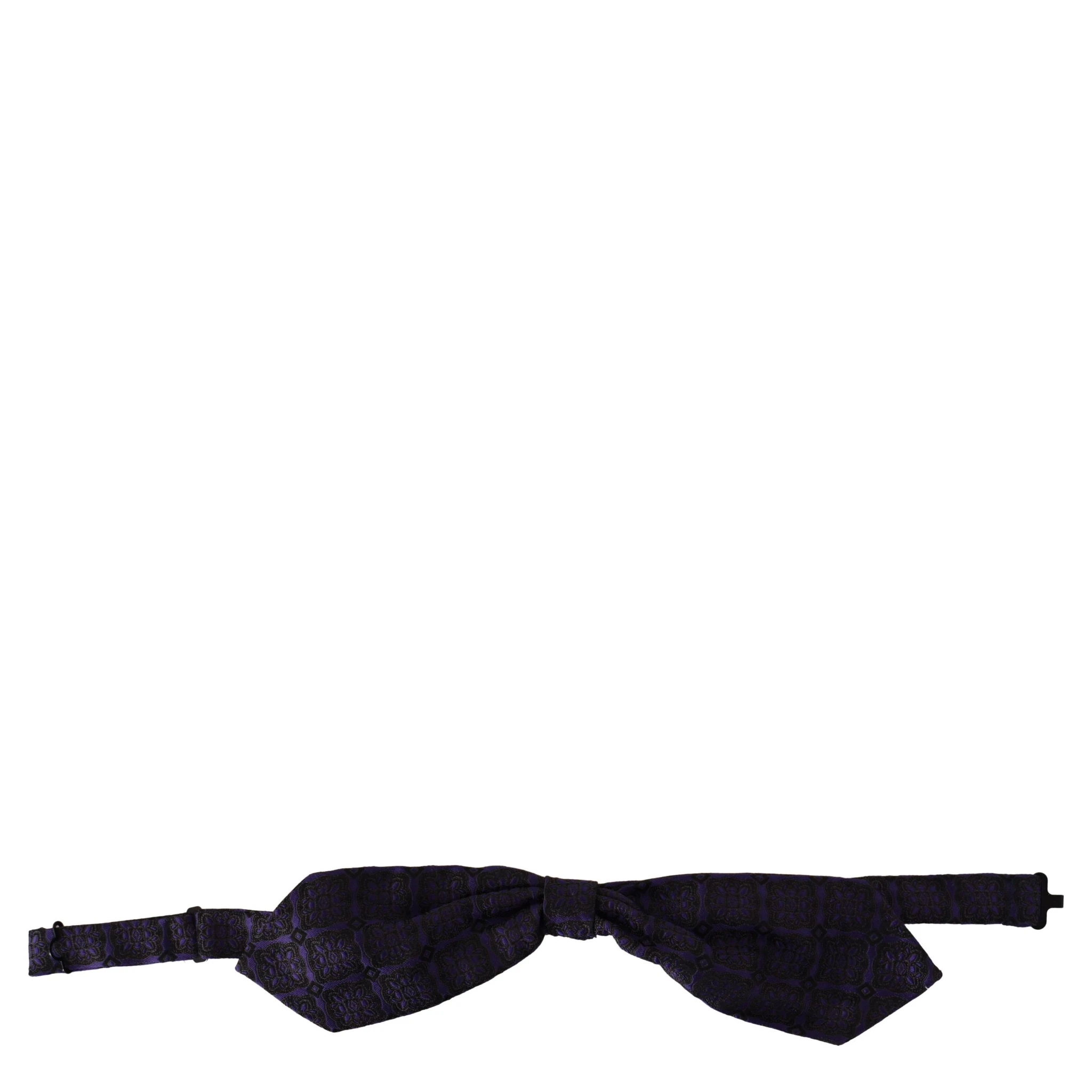 Blue Geometric Silk Adjustable Neck Papillon Tie