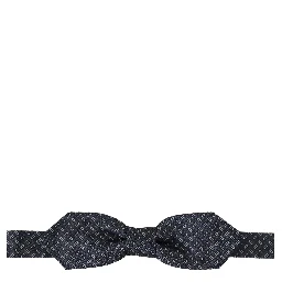 Blue Gray Polka Dot 100% Silk Neck Papillon Tie