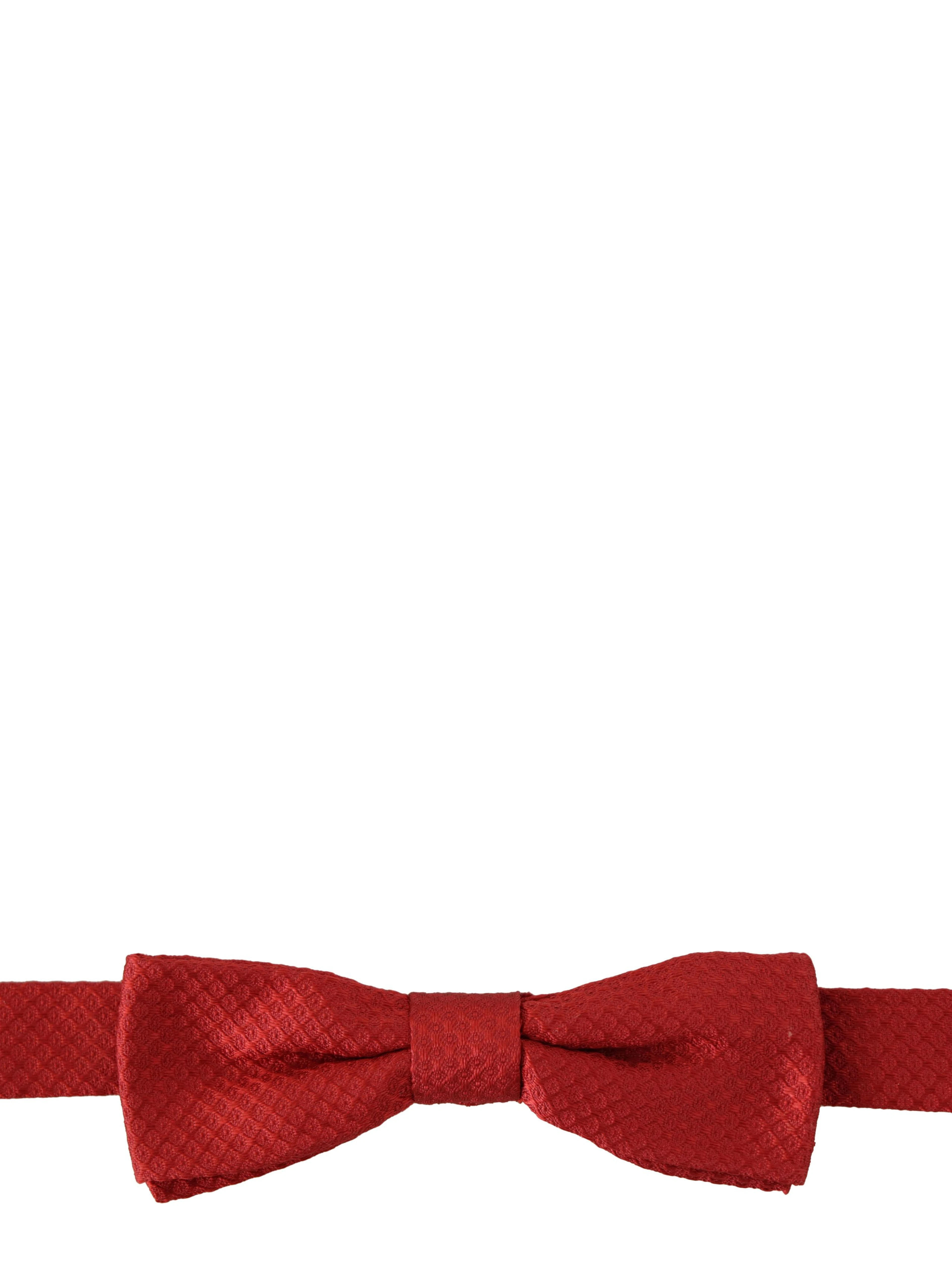 Red 100% Silk Adjustable Neck Papillon Tie