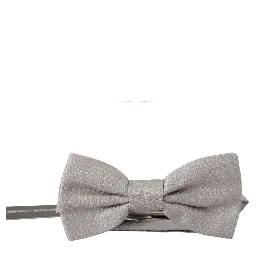 Gray 100% Silk Adjustable Neck Papillon Tie