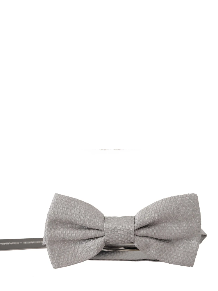 Gray 100% Silk Adjustable Neck Papillon Tie