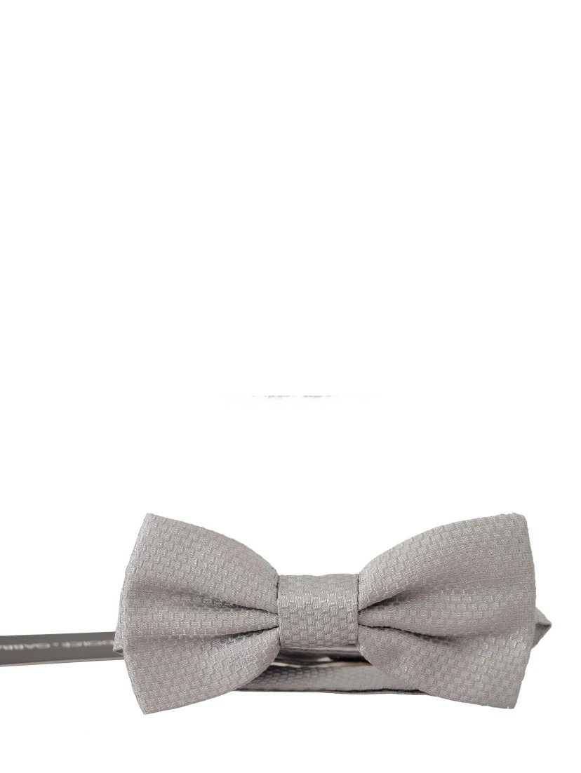 Gray 100% Silk Adjustable Neck Papillon Tie